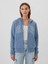 Kadın Mavi Gap Logo Relaxed Sherpa Fermuarlı Sweatshirt 1