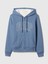 Kadın Mavi Gap Logo Relaxed Sherpa Fermuarlı Sweatshirt 2