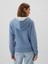 Kadın Mavi Gap Logo Relaxed Sherpa Fermuarlı Sweatshirt 4
