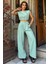 Kadın Crop Bluz Pantolon Ikili Takım 1