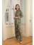 Kadın Çiçek Yaprak ve Etnik Desenli Pijama Takımı 24146 1