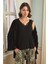 Kadın Çiçek Yaprak ve Etnik Desenli Dantelli 3'lü Pijama Takımı 24148 4