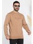 Erkek Bisiklet Yaka Yazı Kabartmalı Sweatshirt 1