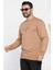 Erkek Bisiklet Yaka Yazı Kabartmalı Sweatshirt 4