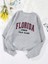 Florida Baskılı Gri Unisex Oversize Bisiklet Yaka Sweatshirt 1