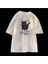 Wow Cat Baskılı Beyaz Unisex Oversize T-Shirt 1