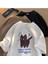 Wow Cat Baskılı Beyaz Unisex Oversize T-Shirt 3