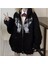 Harajuku Butterfly Kelebek Baskılı Oversize Fermuarlı Siyah Unisex Kapüşonlu Hırka 1