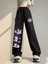 Kuromi Detail Unisex Siyah Eşofman Altı 2