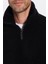 Unisex Relax Fit Rahat Kesim Yarım Fermuarlı Kanguru Cepli Siyah Dik Yaka Peluş Sweatshirt 3