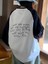 Vintage Reglan Uzun Kollu Slogan Baskılı Beyaz T-Shirt 1