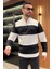Erkek Dik Yaka Renk Garnili Yarım Fermuarlı Sweatshirt 2