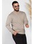Erkek Bisiklet Yaka Desenli Triko Kazak 1
