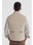 Bej Hakim Yaka Çift Taraflı Slim Fit Yelek 4