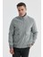 Gri Comfort Fit Kürklü Yaka Yünlü Mont 1