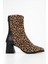 Kadın Lexi Leopar Kumaş Streç Fermuarlı Topuklu Bot 1