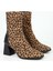 Kadın Lexi Leopar Kumaş Streç Fermuarlı Topuklu Bot 2