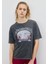 Kadın Antrasit Renk Niagara Falls Baskılı T-Shirt 4