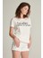 Kadın Beyaz Renk Nakış Detaylı Kısa Kollu T-Shirt 1