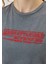 Kadın Kırmızı Nakış Detaylı Antrasit T-Shirt 1