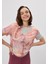 Kadın Rose Baskılı Fırfırlı T-Shirt 5