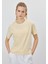 Kadın Vanilya Renk Basic T-Shirt 4