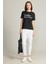 Kadın Siyah Renk Nakış Detaylı Kısa Kollu T-Shirt 1