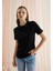 Kadın Siyah Basic T-Shirt 2