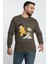 Erkek Bisiklet Yaka Baskılı Sweatshirt 3