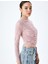 Drapeli Slim Fit Uzun Kollu Dantelli Tişört 2