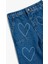 Kalp Desenli Cep Detaylı Pamuklu Denim Pantolon 3