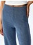 Slim Fit Dokulu Yüksek Bel Bol Paça Pantolon 5