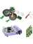 Tekli Mini Portatif Ocak Mor+3 Parça Tencere Seti+Çatal Kaşık Bıçak Kırmızı+3 Adet Kartuş ORC-014-F1 1