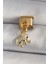 316L Çelik Gold Renk Sallantı Zirkon Taşlı Fil Model Nomination Charm 1