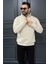 Dik Yaka Yarım Fermuarlı Üç Iplik Şardonlu Erkek Sweatshirt 1