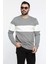 Bisiklet Yaka Renk Garnili Erkek Sweatshirt 1