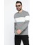 Bisiklet Yaka Renk Garnili Erkek Sweatshirt 4