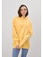 Kadın Oversize Sarı Kapüşonlu Sweatshirt 5