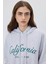 Kadın Kar Melanj Baskılı Kapüşonlu Oversize Sweatshirt 2