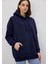 Kadın Oversize Navy Kapüşonlu Sweatshirt 4