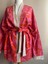 Tokalı Kuşaklı Kadın Kimono Set, Krinkıl Kumaş - Pembe Çiçekli 4