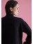 Kadın Siyah Renk Yıkamalı Cepli Yarım Boğazlı Sweatshirt 5