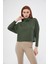 Kadın Haki Balıkçı Yaka Sweatshirt 1