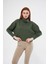 Kadın Haki Balıkçı Yaka Sweatshirt 3