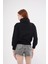 Kadın Siyah Balıkçı Yaka Sweatshirt 5
