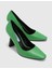 Ringe Hakiki Deri Kadın Yeşil Topuklu Ayakkabı 2