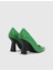 Ringe Hakiki Deri Kadın Yeşil Topuklu Ayakkabı 4