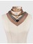 Hjo Kadın Eşarp Kahverengi Bej Krem İpek Twill 1