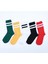 5'li Renkli Çizgili Tenis Atletik Çorap Set 1