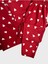 Kız Çocuk Pamuklu Süet Kumaş Kırmızı Kalp Desenli Gömlek Yaka Düğmeli Uzun Kollu Pijama Takımı 2